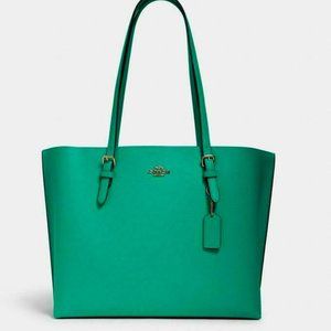 NWT Coach Mollie Tote Green/Vanilla Cream--Rare Color